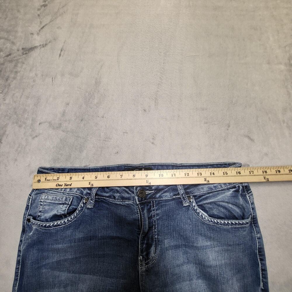Earl Jean Jeans Womens 16 Blue Bootcut Slim Boot Mid Rise Light Wash - Picture 9 of 11